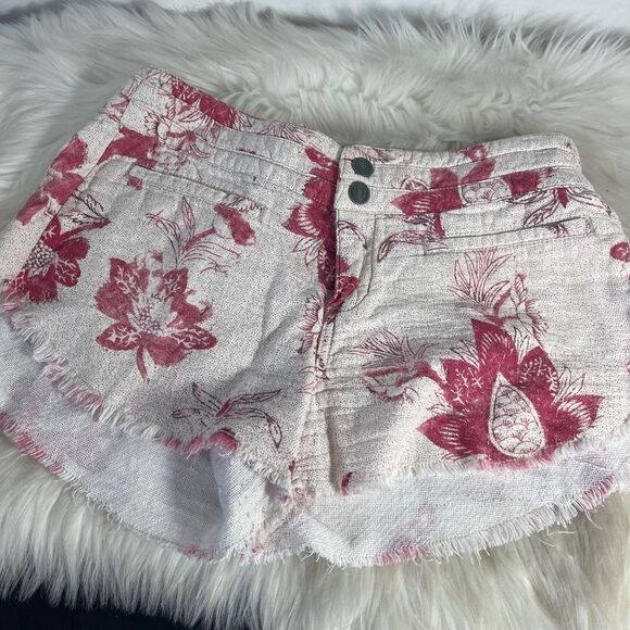 Free People Dusty Rose Woven Cutoff Shorts Sz 4 - Picture 2 of 10